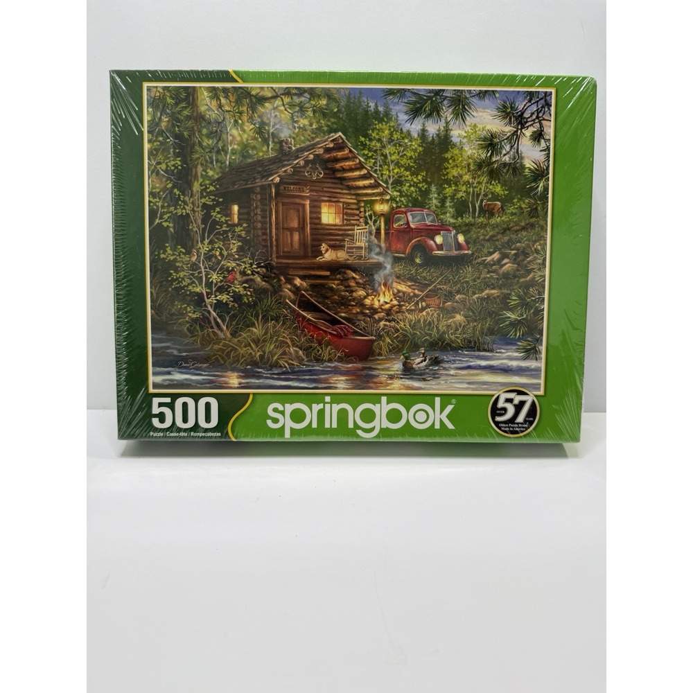Springbok Cozy Cabin Life 500 Piece Jigsaw Puzzle 18" x 23.5" Sealed USA Made